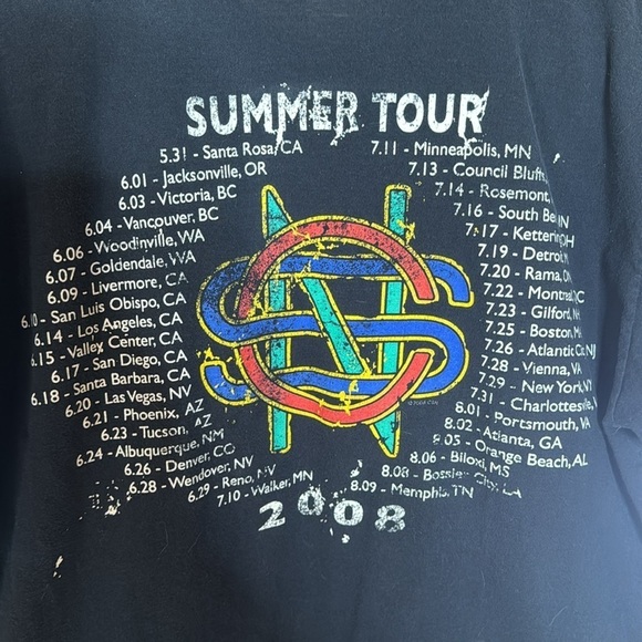 Crosby Stills Nash Summer Tour 2008 Graphic Shirt Size XL to XXL - Picture 4 of 4